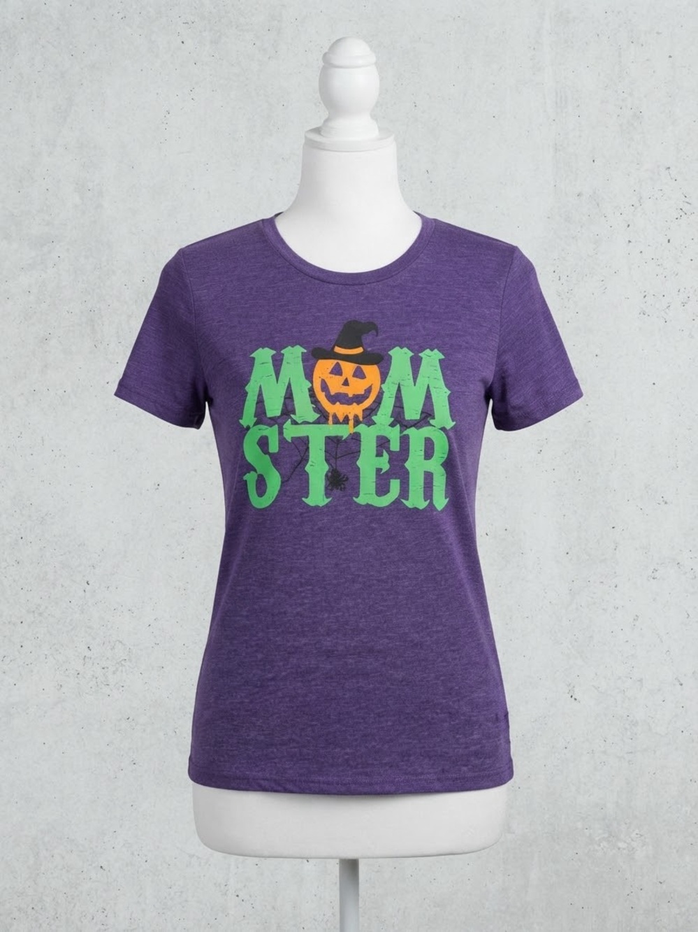 Purple Heathered ‘Momster' Halloween Graphic Tee